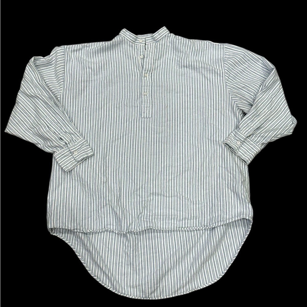 Murphy of Ireland Grandfather Shirt 3XL Collarless Striped Henley Flannel - Picture 3 of 8